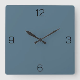 Horloge Carrée Aegean Blue 4E6E81 Couleur - Option pour ajouter u