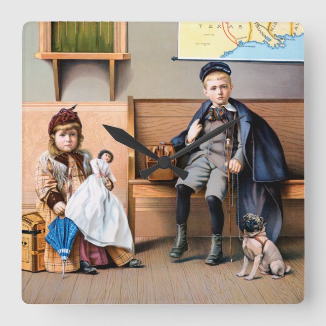 HORLOGE CARRÉE AFFICHE DE CHEMIN DE FER, 1898 (Recto)