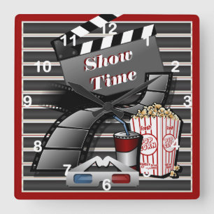Horloge Carrée Afficher l'heure du cinéma
