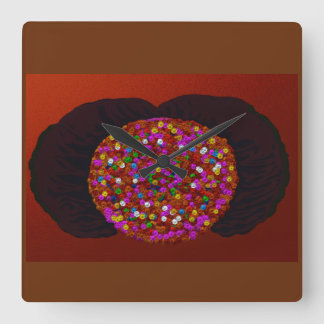Horloge Carrée Afro Floral
