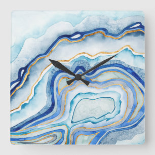 Horloge Carrée Agate de cobalt II