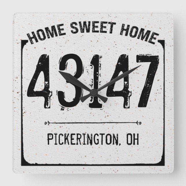 Horloge Carrée Agritourisme Distressed Home Sweet Home Code posta (Recto)