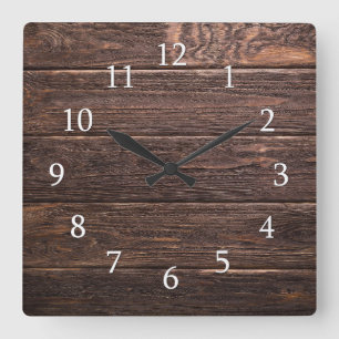 Horloge Carrée Agritourisme rustique en bois