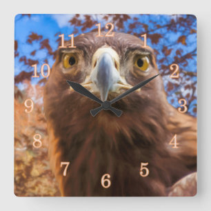 Horloge Carrée Aigle d'or YEUX D'OR