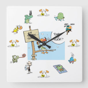 Horloge Carrée Air traffic Control Swamp Character Clock