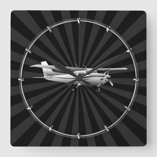 Horloge Carrée Aircraft Cessna Silhouette (Recto)