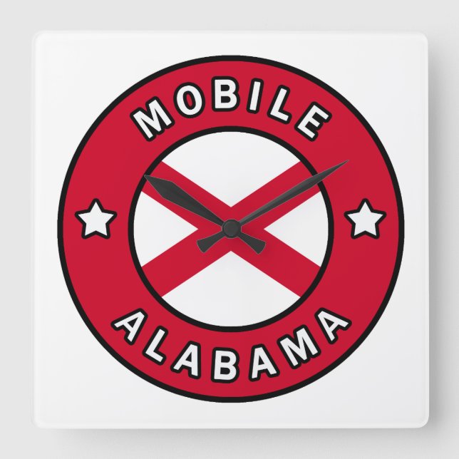 Horloge Carrée Alabama mobile (Recto)