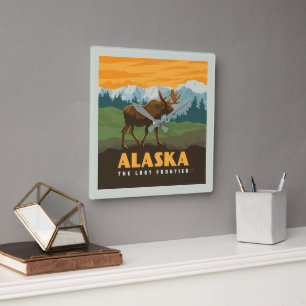 Horloge Carrée Alaska   Oie frontière