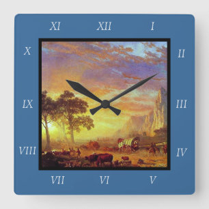 Horloge Carrée Albert Bierstadt's The Oregon Trail