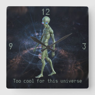 Horloge Carrée Alien En Lunettes de soleil