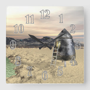 Horloge Carrée Alien Lander