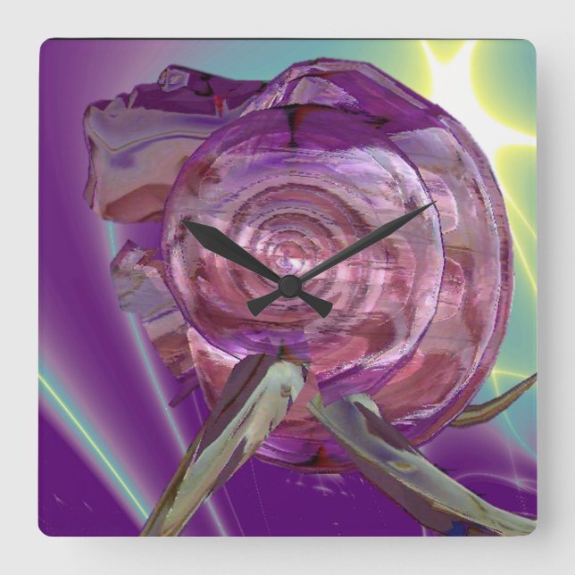 Horloge Carrée ALIEN NEREIDE /NYMPH D'EAU, ROSE SEASHELL Sci-Fi (Recto)