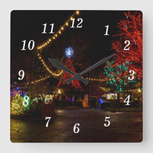 Horloge Carrée Allumez-Le Pour L'Horloge Du Mur De Noël