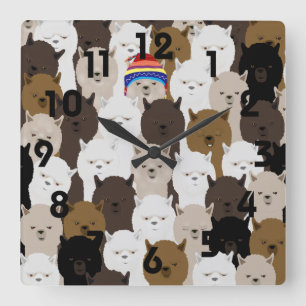 Horloge Carrée Alpacas Wall Clock