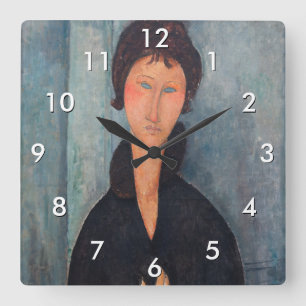 Horloge Carrée Amedeo Modigliani - Femme aux yeux bleus