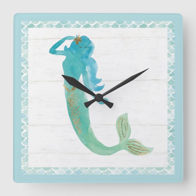 Horloge Carrée Amis de Mermaid IV (Recto)