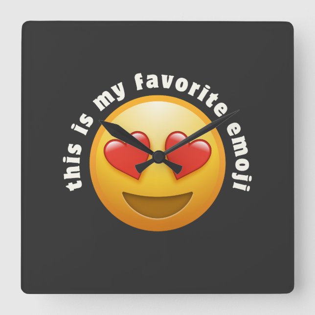 Horloge Carrée Amour - émoji frappé (Recto)