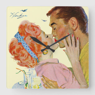 Horloge Carrée Amour-Frappé