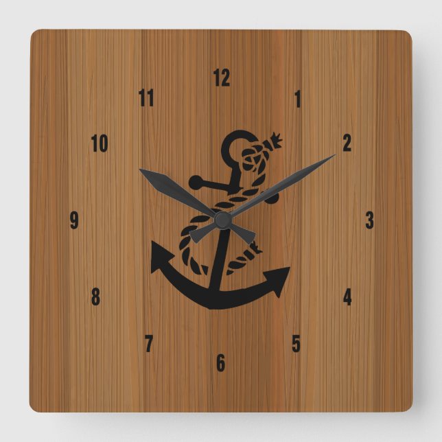 Horloge Carrée Anchor nautical (Recto)