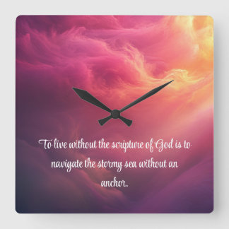 Horloge Carrée Ancres Word