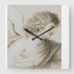 Horloge Carrée ange chrétien par Francesco Bartolozzi
