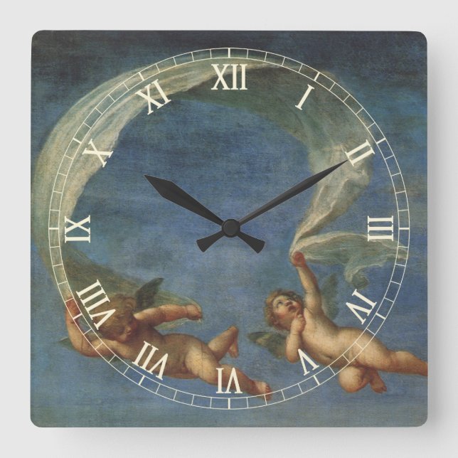 Horloge Carrée Angels Détail d'Adonis Dirigé par des Cupidons par (Recto)