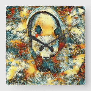 Horloge Carrée AnimalArt_Panda_006
