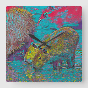 Horloge Carrée AnimalMix_Capybara_005