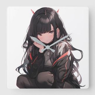 Horloge Carrée Anime girl #2