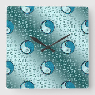 Horloge Carrée Année du Serpent d'Eau