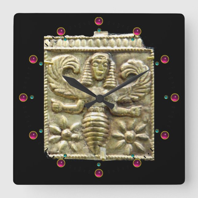 HORLOGE CARRÉE ANTIQUE GRECQUE HONEY BEE GODDESS (Recto)