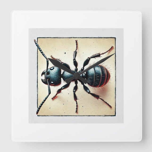 Horloge Carrée Ants 050824IREF236 - Watercolor (Recto)