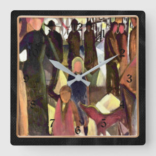 Horloge Carrée Août Macke peinture, Adieu