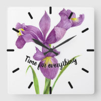 Aquarelle violet Iris Botanique Floral Art