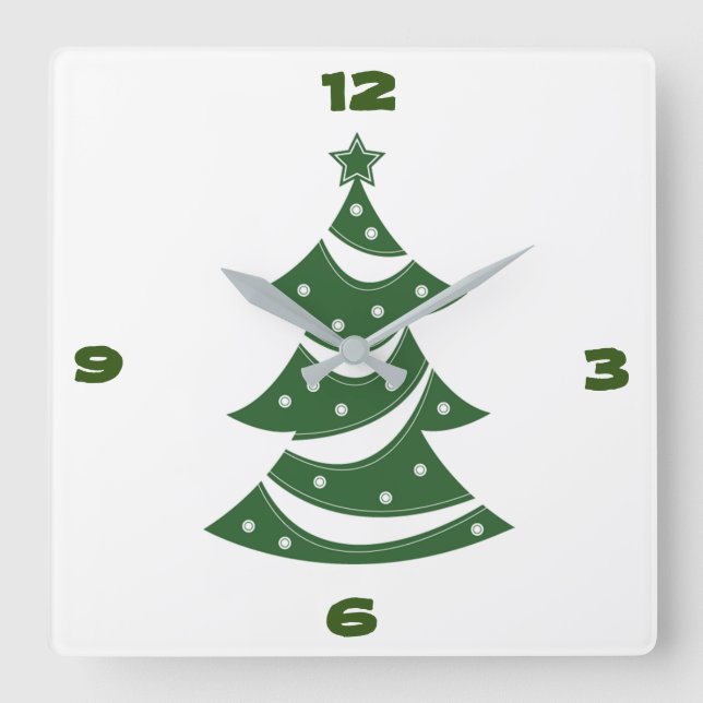 HORLOGE CARRÉE **ARBRE DE NOËL CUIT** FERMER (Recto)