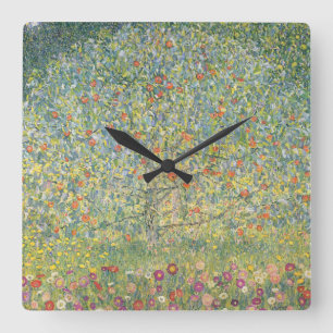 Horloge Carrée Arbre pomme Gustav Klimt