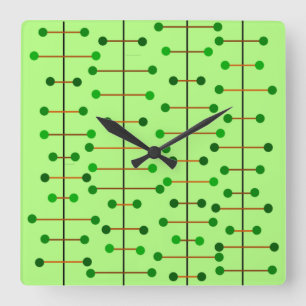 Horloge Carrée Arbres atomiques