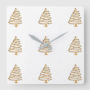 HORLOGE CARRÉE ***ARBRES DE NOËL MODERNES*** FERMER
