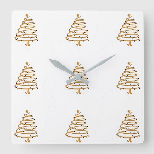 HORLOGE CARRÉE ***ARBRES DE NOËL MODERNES*** FERMER (Recto)