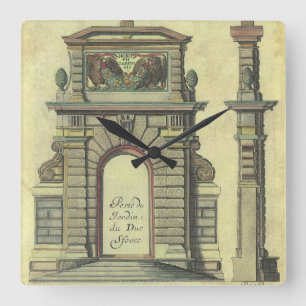 Horloge Carrée Arc de Portail de Jardin Vintage, Architecture Ren
