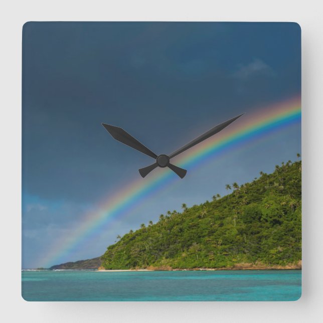 Horloge Carrée Arc-en-ciel sur l'île, Samoa américaines (Recto)