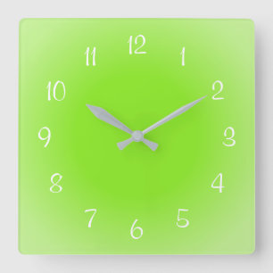 Horloge Carrée Arêtes Puissantes Vert Frosted Design Couleurs dou