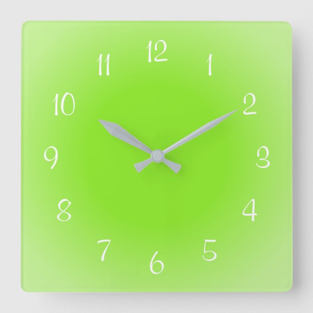 Horloge Carrée Arêtes Puissantes Vert Frosted Design Couleurs dou (Recto)