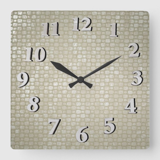 Horloge Carrée Argent martelé (Recto)