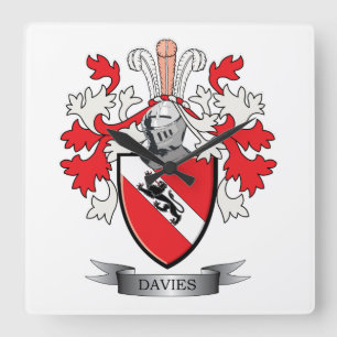 Horloge Carrée Armoiries de la famille Davies