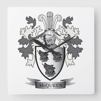 Horloge Carrée Armoiries de la famille McQueen Crest