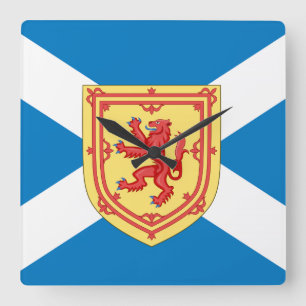 Horloge Carrée Armoiries royales de l'Écosse et drapeau