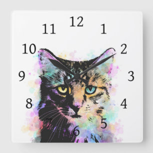 Horloge Carrée Arrière - plan blanc Cat 618
