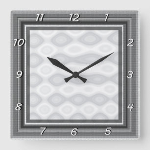 Horloge Carrée Arrière - plan en acier brossé argent
