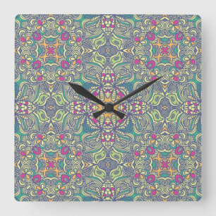 Horloge Carrée arrière - plan vintage Abstrait